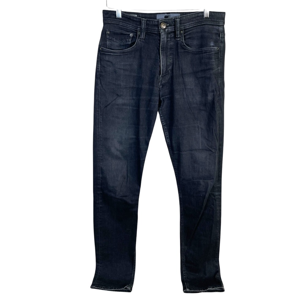Revtown Taper Jeans Mens 32x32 Black Denim Stretch Cotton Blend Dark Wash‎